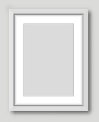 Wall Mural - white frame in a realistic style of a rectangular shape. vector graphics
