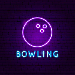 Poster - Bowling Ball Neon Label