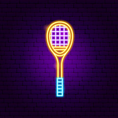 Wall Mural - Badminton Racket Neon Sign