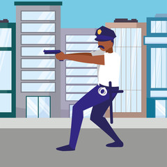 Sticker - avatar policemen design vector illustration