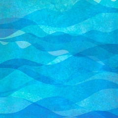 Abstract watercolor transparent sea ocean blue teal turquoise colored wave background