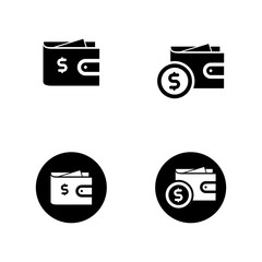 Canvas Print - Set of wallet icon with black and white color