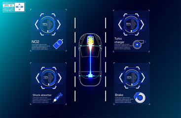 Poster - concept for driver assistance systems. autonomous car. driverless car. self driving vehicle. modern 