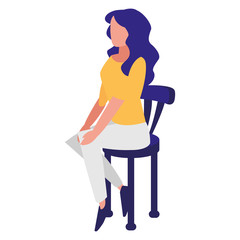 Canvas Print - woman sitting on chair vector illustration