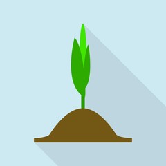Sticker - Corn plant icon. Flat illustration of corn plant vector icon for web design