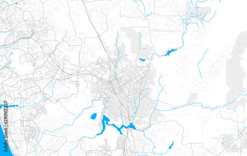 Fotografía Rich detailed vector map of Escondido, California, USA