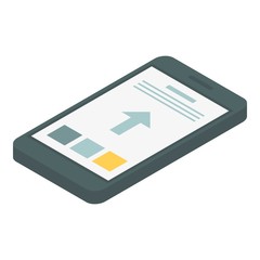 Poster - modern smartphone icon. isometric of modern smartphone vector icon for web design isolated on white 