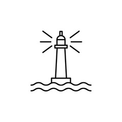 Poster - Lighthouse, pirate icon. Element of pirate thin line icon