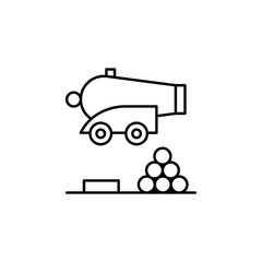 Poster - Cannon, pirate icon. Element of pirate thin line icon