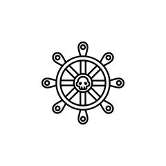 Poster - Rudder, pirate icon. Element of pirate thin line icon