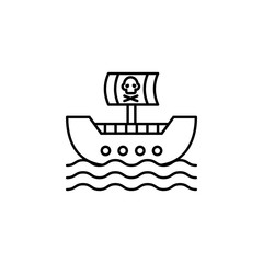 Poster - Ship, pirate icon. Element of pirate thin line icon