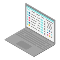 Poster - Modern laptop icon. Isometric of modern laptop vector icon for web design isolated on white background
