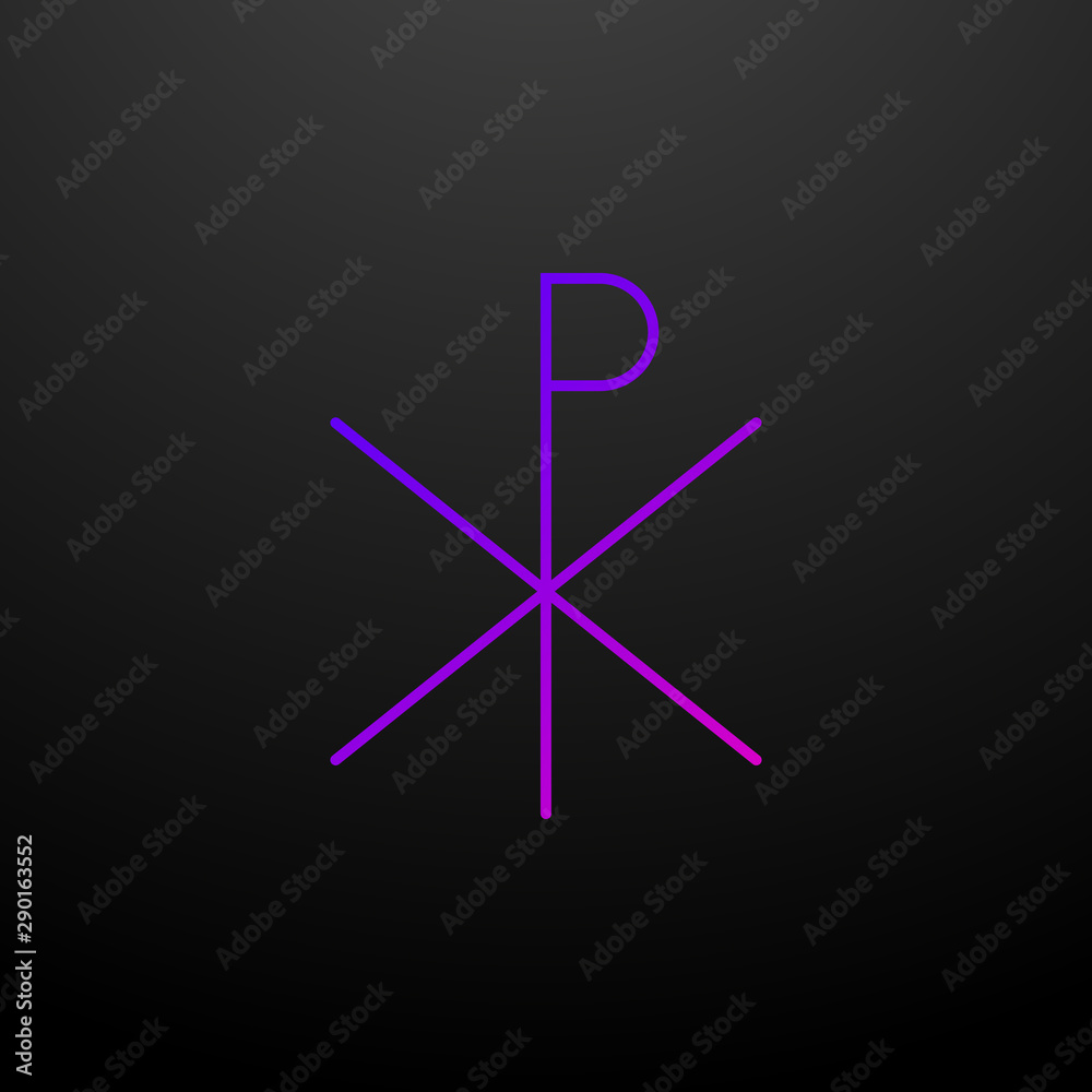 Che Rho Design Violet Chi rho outline nolan icon. Elements of religion set. Simple icon for ...