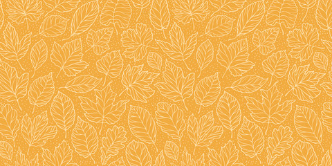 Autumn seamless background with leaves. Leaf fall vector illustration