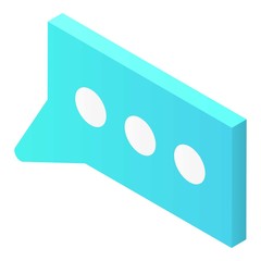 Poster - Chat bubble with points icon. Isometric of chat bubble with points vector icon for web design isolated on white background