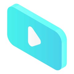 Poster - Blue video symbol icon. Isometric of blue video symbol vector icon for web design isolated on white background