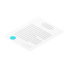 Poster - Contract icon. Isometric of contract vector icon for web design isolated on white background