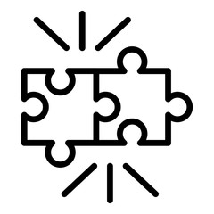 Poster - Puzzle pieces icon. Outline puzzle pieces vector icon for web design isolated on white background