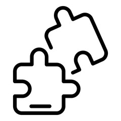 Poster - Jigsaw part icon. Outline jigsaw part vector icon for web design isolated on white background