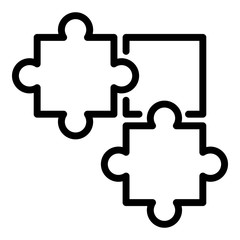 Poster - Puzzle idea icon. Outline puzzle idea vector icon for web design isolated on white background