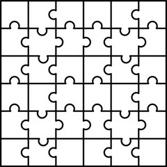Aufkleber - Jigsaw pattern. Outline illustration of jigsaw vector pattern for web design