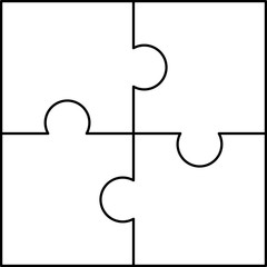 Poster - Puzzle pattern. Outline illustration of puzzle vector pattern for web design