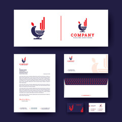 Wall Mural - Bird logo with corporate stationery design template