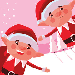 Poster - Christmas elf design vector illustration