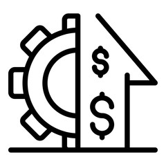Poster - Gear money investor icon. Outline gear money investor vector icon for web design isolated on white background