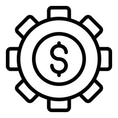 Poster - Money gear investor icon. Outline money gear investor vector icon for web design isolated on white background