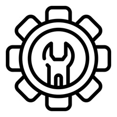 Poster - Gear wrench icon. Outline gear wrench vector icon for web design isolated on white background