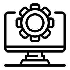 Poster - Computer update icon. Outline computer update vector icon for web design isolated on white background