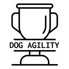 Canvas Print - Dog agility cup logo. Outline dog agility cup vector logo for web design isolated on white background