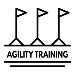 Wall Mural - Agility training logo. Outline agility training vector logo for web design isolated on white background