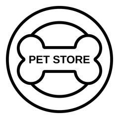 Poster - Pet story logo. Outline pet story vector logo for web design isolated on white background