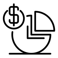 Poster - Profit chart icon. Outline profit chart vector icon for web design isolated on white background