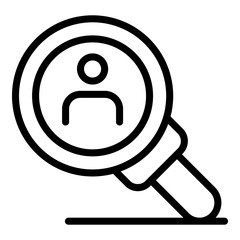 Poster - person under the magnifier icon. outline person under the magnifier vector icon for web design isola