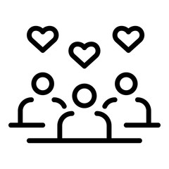 Poster - Followers likes icon. Outline followers likes vector icon for web design isolated on white background
