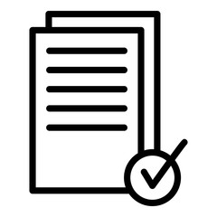 Poster - Documents approved icon. Outline documents approved vector icon for web design isolated on white background