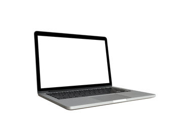 Wall Mural - Laptop computer with blank screen isolated on white background