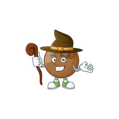 Sticker - Witch sweet medlar fruit cartoon character style.