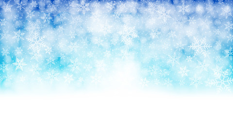 Wall Mural - christmas banner. background xmas design of white snowflakes, horizontal christmas background, greet