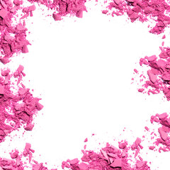 Wall Mural - Pink color make up powder cracked on border