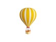 Cartoon fire hot air balloon with white and yellow color isolated in white background.