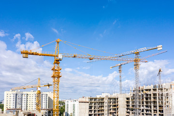 Wall Mural - construction of new residential area. development of city infrastructure. aerial view