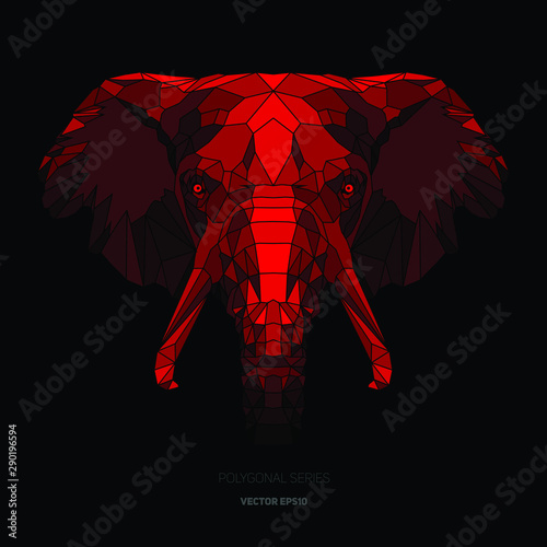 Obraz słoń  hipster-zwierze-wielokatne-twarz-slonia-trojkat-zwierze