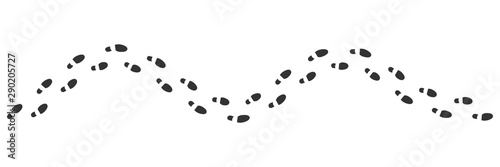 Fotomural Wave shaped decorative frame with footprints