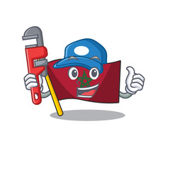 Sticker - Plumber morocco flag sticks to mascot wall