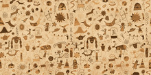 Rock Paintings Background, Seamless Pattern For Your Design