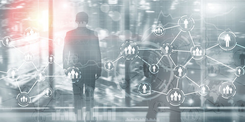 Wall Mural - icon of people with network connections. social media concept.